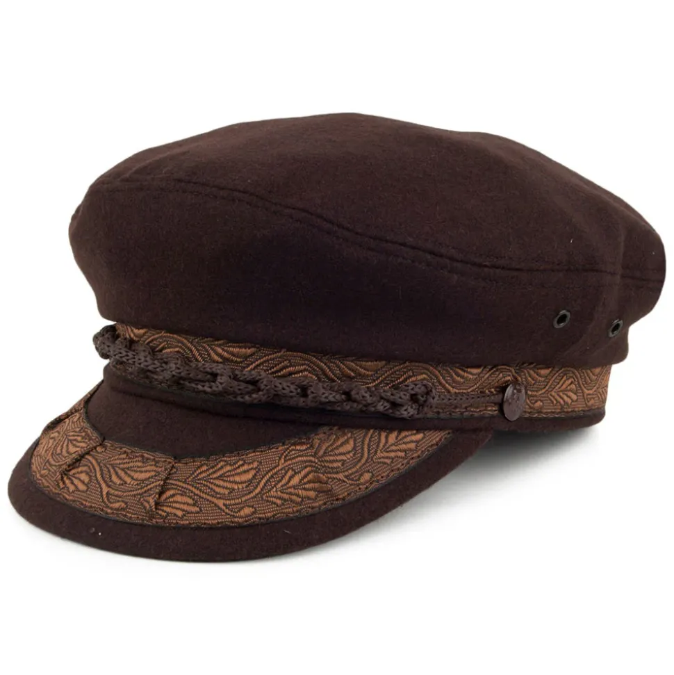 Sale Casquette de Marin Grec en Laine marron JAXON & JAMES Femme/Homme Grandes Tailles|Casquettes De Marin