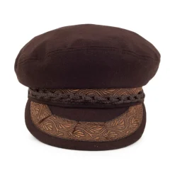 Sale Casquette de Marin Grec en Laine marron JAXON & JAMES Femme/Homme Grandes Tailles|Casquettes De Marin