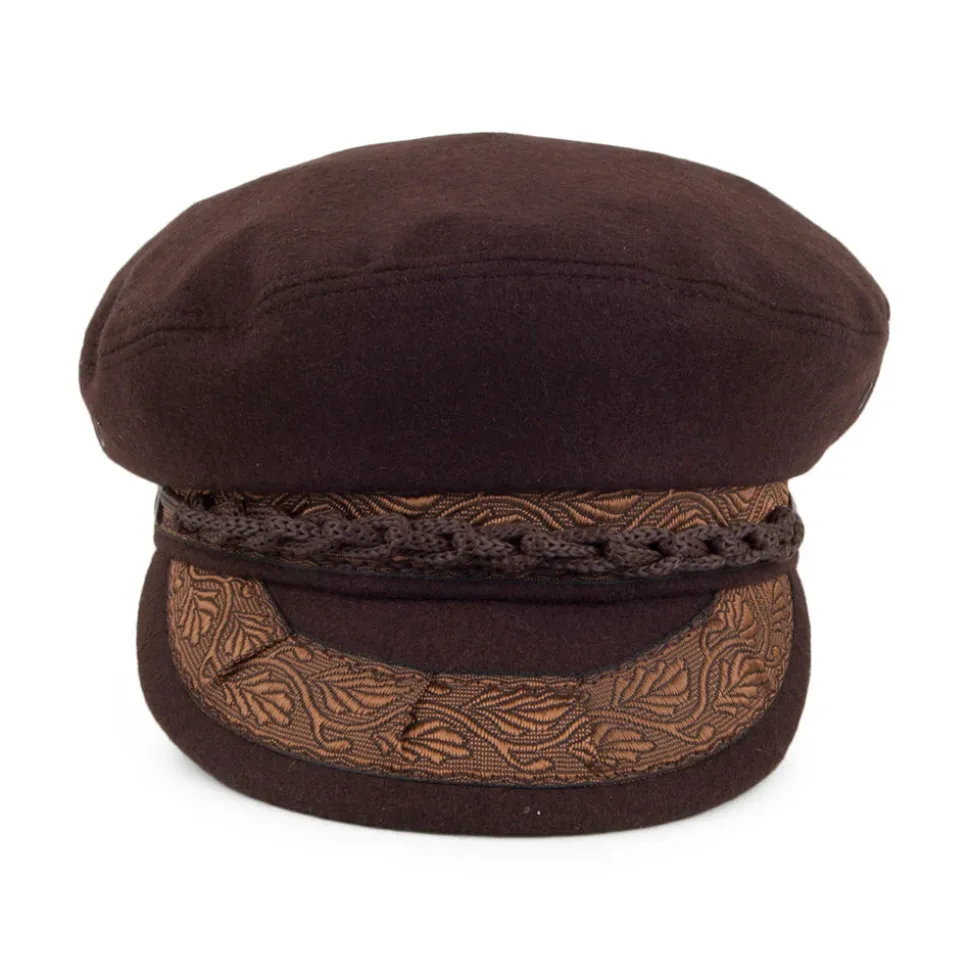 Sale Casquette de Marin Grec en Laine marron JAXON & JAMES Femme/Homme Grandes Tailles|Casquettes De Marin