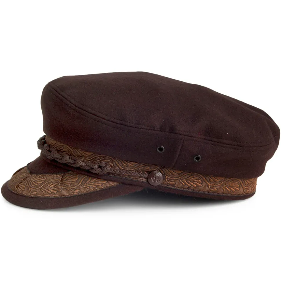 Sale Casquette de Marin Grec en Laine marron JAXON & JAMES Femme/Homme Grandes Tailles|Casquettes De Marin