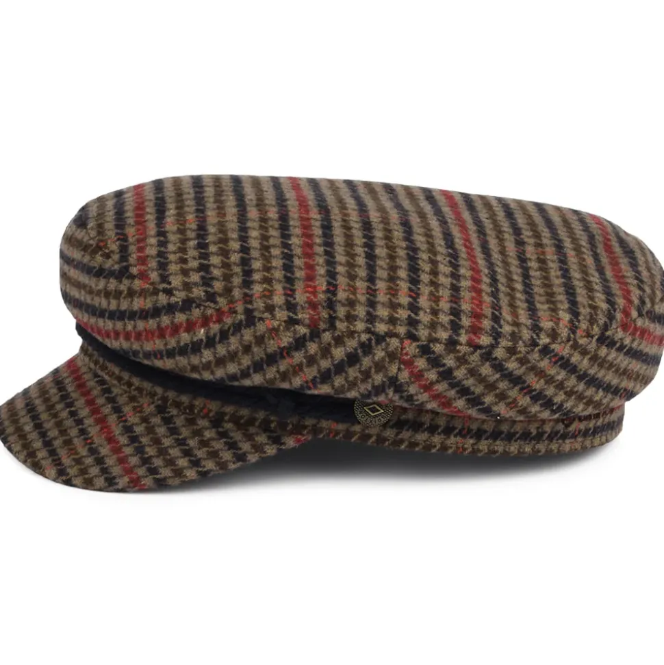 Store Casquette de Marin Pied-de-Poule marron clair-bleu marine Femme/Homme Casquettes De Marin|Casquettes De Marin