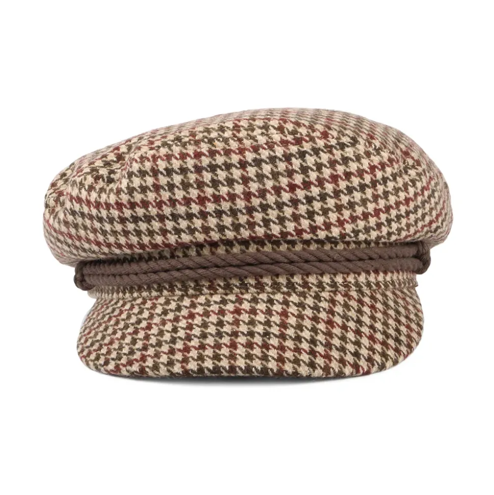 Cheap Casquette de Marin Pied-de-Poule sable-marron-rouille Femme/Homme Grandes Tailles|Casquettes De Marin