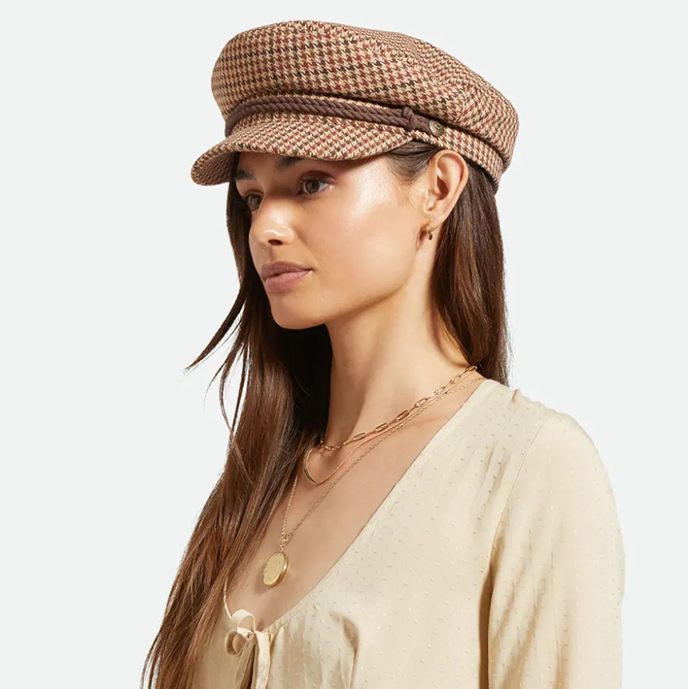 Cheap Casquette de Marin Pied-de-Poule sable-marron-rouille Femme/Homme Grandes Tailles|Casquettes De Marin