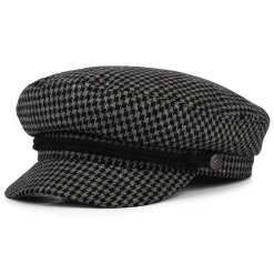 Online Casquette de Marin Pied-de-Poule gris-noir Femme/Homme Grandes Tailles|Casquettes De Marin