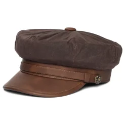 Outlet Casquette de Motard Rebelle marron JAXON & JAMES Femme/Homme Chapeaux De Pluie|Casquettes Plates