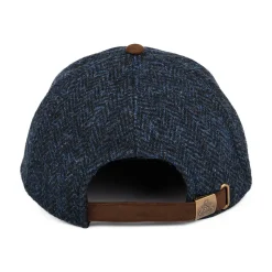 New Casquette en Harris Tweed bleu marine-marron Homme Chapeaux De Pluie|Casquettes De Baseball