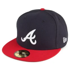 Best Casquette 59FIFTY MLB On Field AC Perf Atlanta Braves bleu marine-rouge Homme Grandes Tailles|Casquettes De Baseball