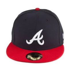 Best Casquette 59FIFTY MLB On Field AC Perf Atlanta Braves bleu marine-rouge Homme Grandes Tailles|Casquettes De Baseball