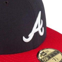 Best Casquette 59FIFTY MLB On Field AC Perf Atlanta Braves bleu marine-rouge Homme Grandes Tailles|Casquettes De Baseball