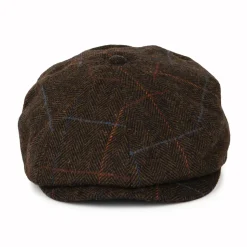 Flash Sale Casquette Gavroche à Carreaux et Chevrons Brood marron-noir-rouge Femme/Homme Casquettes Plates|Casquettes Plates