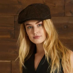 Flash Sale Casquette Gavroche à Carreaux et Chevrons Brood marron-noir-rouge Femme/Homme Casquettes Plates|Casquettes Plates