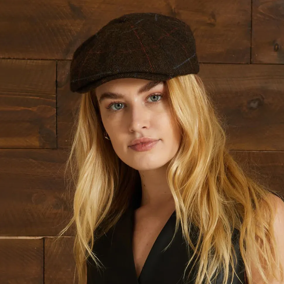 Flash Sale Casquette Gavroche à Carreaux et Chevrons Brood marron-noir-rouge Femme/Homme Casquettes Plates|Casquettes Plates