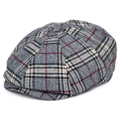 New Casquette Gavroche à Carreaux Brood bleu-blanc cassé Femme/Homme Casquettes Plates|Casquettes Plates