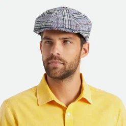 New Casquette Gavroche à Carreaux Brood bleu-blanc cassé Femme/Homme Casquettes Plates|Casquettes Plates