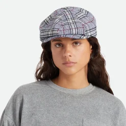 New Casquette Gavroche à Carreaux Brood bleu-blanc cassé Femme/Homme Casquettes Plates|Casquettes Plates
