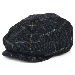 Online Casquette Gavroche à Carreaux Ample Brood bleu marine-noir-blanc cassé Femme/Homme Casquettes Plates|Casquettes Plates