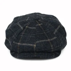 Online Casquette Gavroche à Carreaux Ample Brood bleu marine-noir-blanc cassé Femme/Homme Casquettes Plates|Casquettes Plates