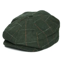 New Casquette Gavroche à Carreaux et Chevrons Brood mousse-orange Femme/Homme Casquettes Plates|Grandes Tailles