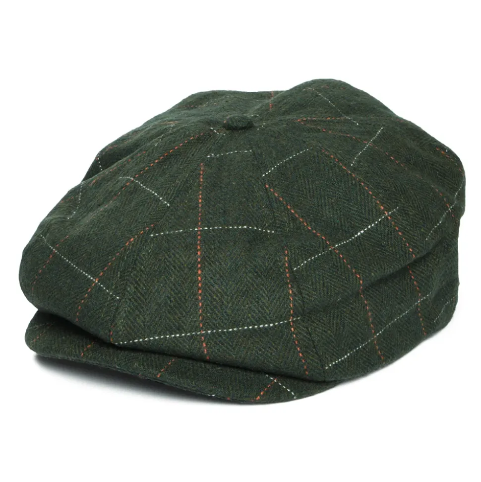 New Casquette Gavroche à Carreaux et Chevrons Brood mousse-orange Femme/Homme Casquettes Plates|Grandes Tailles
