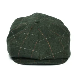 New Casquette Gavroche à Carreaux et Chevrons Brood mousse-orange Femme/Homme Casquettes Plates|Grandes Tailles