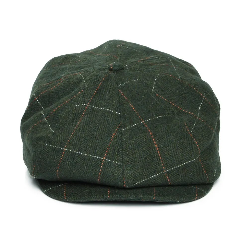 New Casquette Gavroche à Carreaux et Chevrons Brood mousse-orange Femme/Homme Casquettes Plates|Grandes Tailles