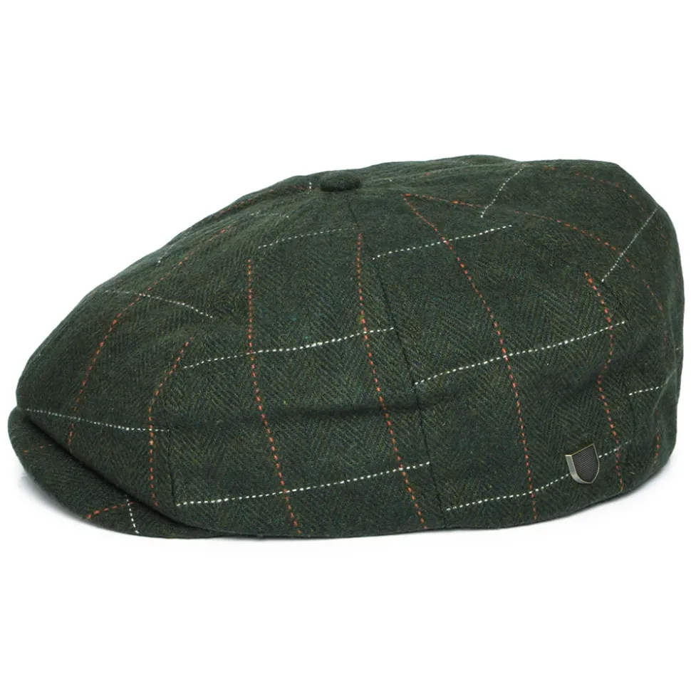 New Casquette Gavroche à Carreaux et Chevrons Brood mousse-orange Femme/Homme Casquettes Plates|Grandes Tailles