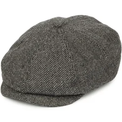 Shop Casquette Gavroche à Chevrons Brood gris-noir Femme/Homme Casquettes Plates|Grandes Tailles