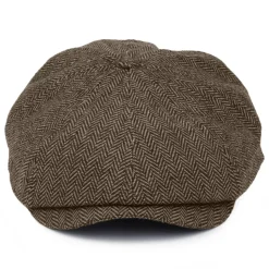 Best Casquette Gavroche à Chevrons Brood marron-khaki Femme/Homme Casquettes Plates|Grandes Tailles