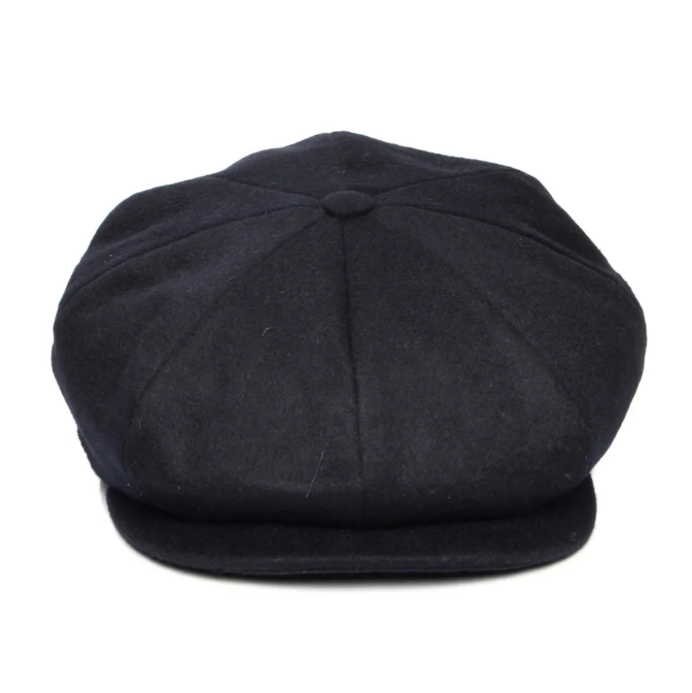 Clearance Casquette Gavroche Calotte Profonde en Laine Loden bleu marine Femme/Homme Casquettes Plates|Grandes Tailles