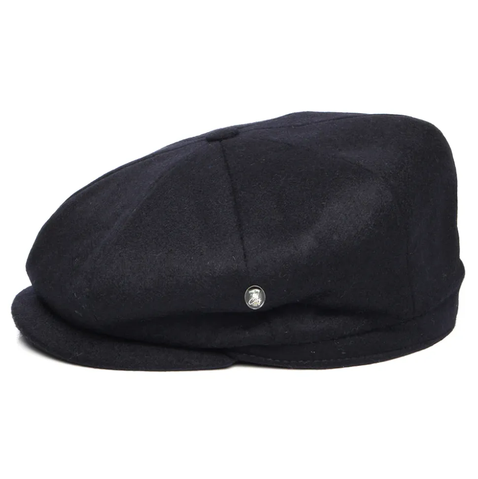 Clearance Casquette Gavroche Calotte Profonde en Laine Loden bleu marine Femme/Homme Casquettes Plates|Grandes Tailles