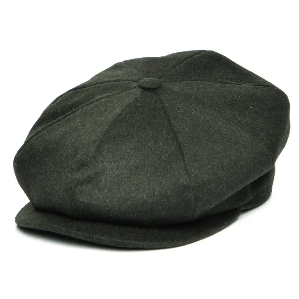 Best Casquette Gavroche Calotte Profonde en Laine Loden vert foncé Femme/Homme Casquettes Plates|Chapeaux Hiver