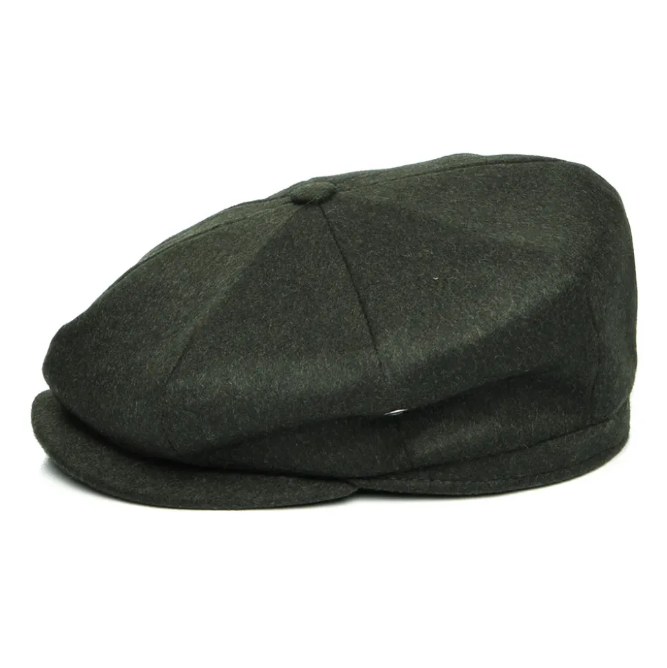 Best Casquette Gavroche Calotte Profonde en Laine Loden vert foncé Femme/Homme Casquettes Plates|Chapeaux Hiver