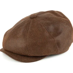 Hot Casquette Gavroche en Cuir marron JAXON & JAMES Femme Casquettes Plates|Casquettes Femme
