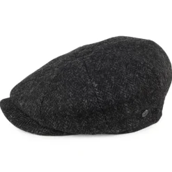 Best Sale Casquette Gavroche en Harris Tweed Taransay noir-anthracite JAXON & JAMES Femme/Homme Casquettes Plates|Grandes Tailles