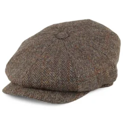 Fashion Casquette Gavroche en Harris Tweed Northbay olive-marron JAXON & JAMES Femme/Homme Casquettes Plates|Grandes Tailles