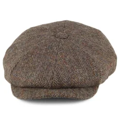 Fashion Casquette Gavroche en Harris Tweed Northbay olive-marron JAXON & JAMES Femme/Homme Casquettes Plates|Grandes Tailles