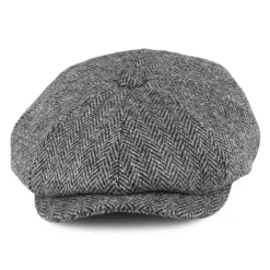 Clearance Casquette Gavroche en Harris Tweed Castlebay noir-gris JAXON & JAMES Femme/Homme Casquettes Plates|Chapeaux Hiver
