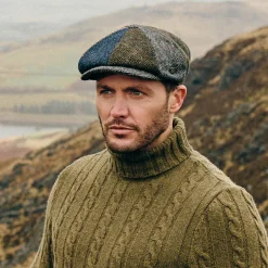 Cheap Casquette Gavroche en Harris Tweed Lewis II multicolore Femme/Homme Casquettes Plates|Chapeaux Hiver
