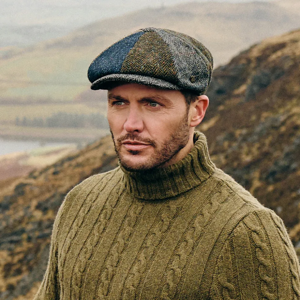 Cheap Casquette Gavroche en Harris Tweed Lewis II multicolore Femme/Homme Casquettes Plates|Chapeaux Hiver