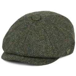 Sale Casquette Gavroche en Harris Tweed à Chevrons Carloway forêt Femme/Homme Casquettes Plates|Chapeaux Hiver