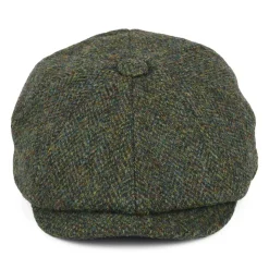 Sale Casquette Gavroche en Harris Tweed à Chevrons Carloway forêt Femme/Homme Casquettes Plates|Chapeaux Hiver