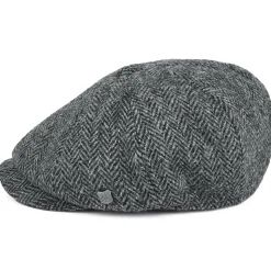 Clearance Casquette Gavroche en Harris Tweed à Chevrons Carloway anthracite Femme/Homme Casquettes Plates|Chapeaux Hiver