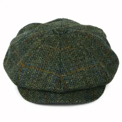 Outlet Casquette Gavroche en Harris Tweed à Chevrons Carloway olive-bleu-rouille Femme/Homme Casquettes Plates|Chapeaux Hiver