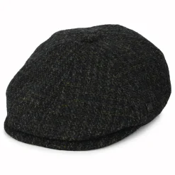 Store Casquette Gavroche en Harris Tweed à Carreaux Hudson anthracite Femme/Homme Casquettes Plates|Chapeaux Hiver