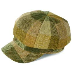 Outlet Casquette Gavroche en Harris Tweed Gabby mousse-multi Femme Chapeaux Hiver|Casquettes Plates