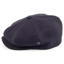 Online Casquette Gavroche en Lin bleu marine Femme Casquettes Plates|Casquettes Femme