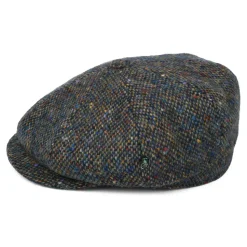 Online Casquette Gavroche en Tweed du Donegal Chiné Calotte Profonde bleu-multi Femme/Homme Casquettes Plates|Chapeaux Hiver