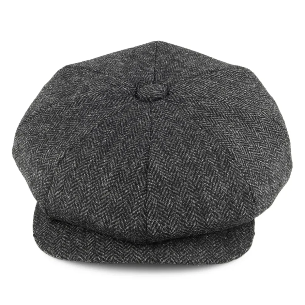 Clearance Casquette Gavroche en Tweed à Chevrons Country anthracite Femme/Homme Casquettes Plates|Chapeaux Hiver