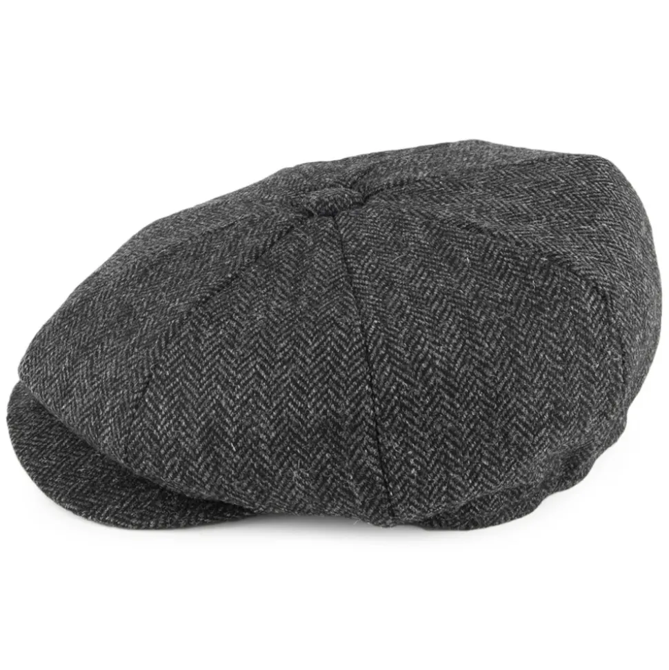 Clearance Casquette Gavroche en Tweed à Chevrons Country anthracite Femme/Homme Casquettes Plates|Chapeaux Hiver