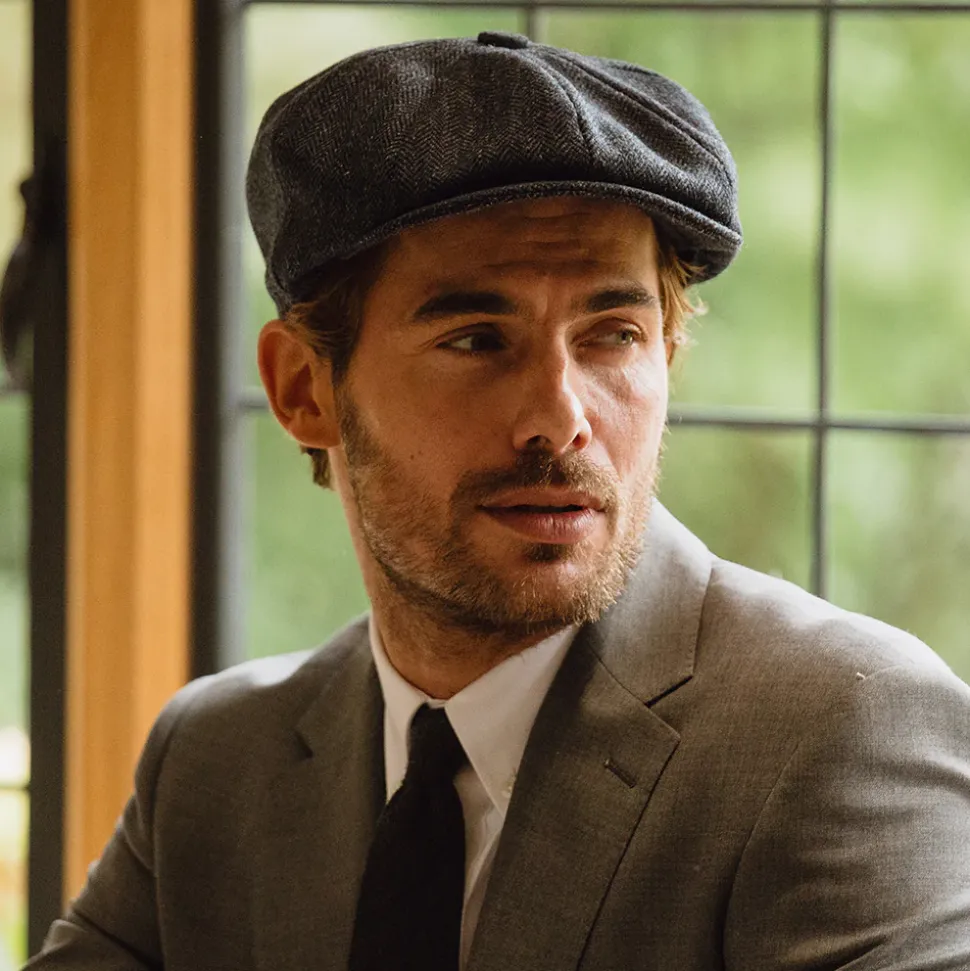 Clearance Casquette Gavroche en Tweed à Chevrons Country anthracite Femme/Homme Casquettes Plates|Chapeaux Hiver
